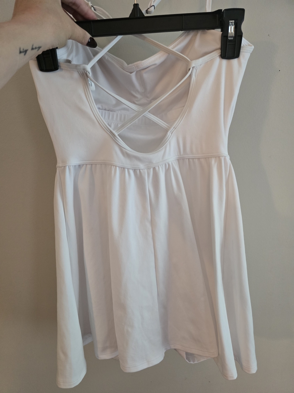 New With Tags Gilly Hicks White Spaghetti-Strap Dress With Built In Shorts - Picture 2 of 4